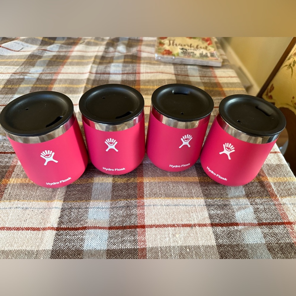 Hydro Flask Set- 4 Pack 10pz Wine Tumbler, Snapper, EUC